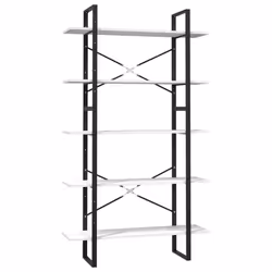vidaXL Libreria a 5 Ripiani Bianca 100x30x175 cm in Legno di Pino - Vista aggiuntiva 2