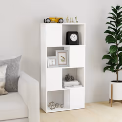 vidaXL Libreria/Divisorio Bianco 60x24x124,5 cm in Truciolato - Vista aggiuntiva 3