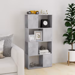 vidaXL Libreria/Divisorio Grigio Cemento 60x24x124,5 cm - Vista aggiuntiva 3