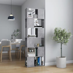 Libreria/Divisorio, Scaffale Grigio Cemento 60x24x186 cm in Truciolato Vidaxl