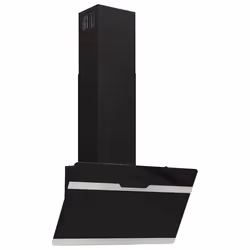 vidaXL Cappa a Parete 60 cm in Acciaio e Vetro Temperato Nero - Vista aggiuntiva 2