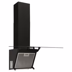 vidaXL Cappa a Parete 60 cm in Acciaio e Vetro Temperato Nero - Vista aggiuntiva 3