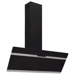 vidaXL Cappa a Parete 90 cm in Acciaio e Vetro Temperato Nero - Vista aggiuntiva 2