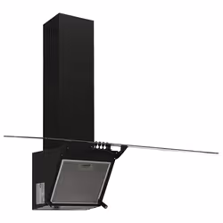 vidaXL Cappa a Parete 90 cm in Acciaio e Vetro Temperato Nero - Vista aggiuntiva 3