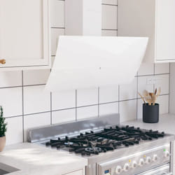 Cappa a Parete 90 cm in Acciaio e Vetro Temperato Bianco Vidaxl 8283