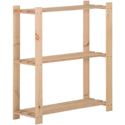 Scaffale a 3 Livelli 80x28,5x90 cm in Legno Massello di Pino Vidaxl 36919