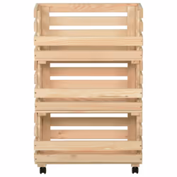 Carrello Portaverdure 37x30x80 cm in Legno Massello di Pinocod mxl 127968 - Vista aggiuntiva 3