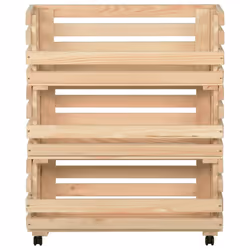 Carrello Portaverdure 77x30x80 cm in Legno Massello di Pinocod mxl 128483 - Vista aggiuntiva 3