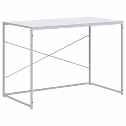 vidaXL Scrivania per Computer Bianca 110x60x70 cm in Truciolato - Vista aggiuntiva 2