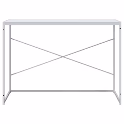 vidaXL Scrivania per Computer Bianca 110x60x70 cm in Truciolato - Vista aggiuntiva 3