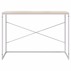 vidaXL Scrivania Computer Bianca e Rovere 110x60x70 Legno Multistrato - Vista aggiuntiva 3