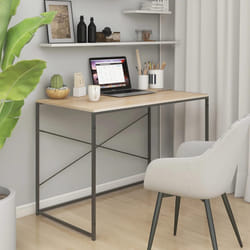 Scrivania Computer Nera e Rovere 110x60x70cm Legno Multistratocod mxl 83178