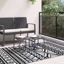 vidaXL Tappeto da Esterni ARAKIL Nero 120x180 cm in PP - Vista aggiuntiva 3