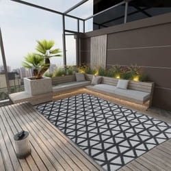 Tappeto da Esterni, Tappeto da Balcone Terrazza Nero 140x200 cm in pp Vidaxl