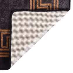 vidaXL Tappeto Lavabile 80x300 cm Nero e Oro Antiscivolo - Vista aggiuntiva 3