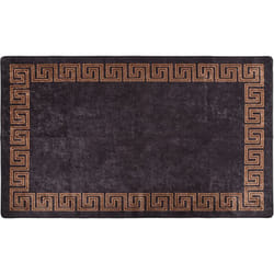 Tappeto Lavabile 120x180 cm Nero e Oro Antiscivolo vidaXL 82377