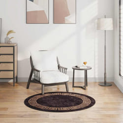 Vidaxl - Tappeto Lavabile φ120 cm Nero e Oro Antiscivolo 31912