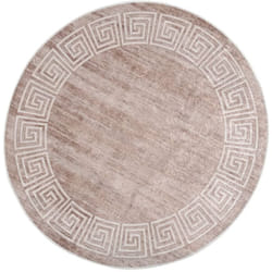 Vidaxl - Tappeto Lavabile φ120 cm Beige Antiscivolo 45551