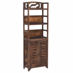vidaXL Vetrina Marrone Scuro 46x24x140 cm Legno Massello di Paulonia - Vista aggiuntiva 2