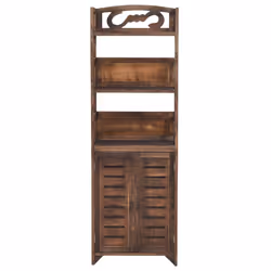 vidaXL Vetrina Marrone Scuro 46x24x140 cm Legno Massello di Paulonia - Vista aggiuntiva 3