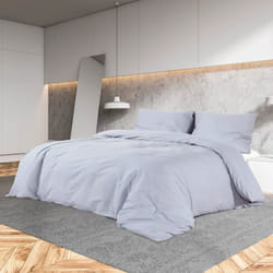Set Copripiumino Grigio 200x200 cm in Microfibra Leggera Vidaxl 27976