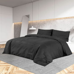 Vidaxl - Set Copripiumino Nero 140x200 cm in Microfibra Leggera 97939