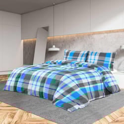 Vidaxl - Set Copripiumino Blu e Grigio 155x220 cm in Cotone