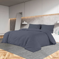 vidaXL Set Copripiumino Antracite 135x200 cm in Cotone
