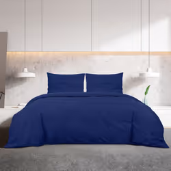 vidaXL Set Copripiumino Blu Marino 240x220 cm in Cotone - Vista aggiuntiva 3