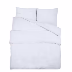 vidaXL Set Copripiumino Bianco 135x200 cm in Cotone - Vista aggiuntiva 2