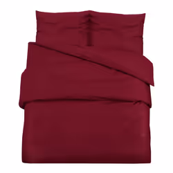 vidaXL Set Copripiumino Bordò 140x200 cm in Cotone - Vista aggiuntiva 2