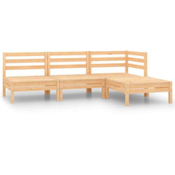 4 pz Set Divani da Giardino, Salotti da Giardino in Legno Massello di Pino Vidaxl
