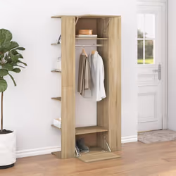 vidaXL Mobili da Corridoio 2 pz Rovere Sonoma in Legno Multistrato - Vista aggiuntiva 3