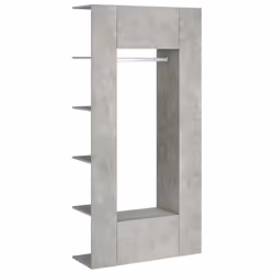 vidaXL Mobili da Corridoio 2 pz Grigio Cemento in Legno Multistrato - Vista aggiuntiva 2