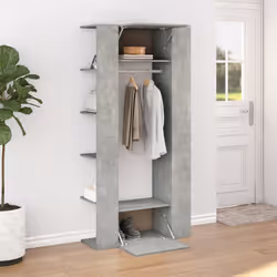 vidaXL Mobili da Corridoio 2 pz Grigio Cemento in Legno Multistrato - Vista aggiuntiva 3