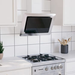 Cappa a Parete 60 cm in Acciaio Inox e Vetro Temperato Argento vidaXL 1385