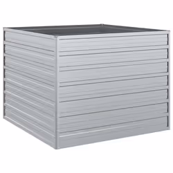 vidaXL Letto Rialzato Giardino 100x100x77cm in Acciaio Zincato Argento - Vista aggiuntiva 2