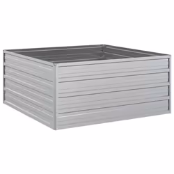 vidaXL Letto Rialzato Giardino 100x100x45cm in Acciaio Zincato Argento - Vista aggiuntiva 2