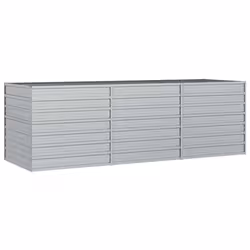 vidaXL Letto Rialzato Giardino 240x80x77 cm in Acciaio Zincato Argento - Vista aggiuntiva 2
