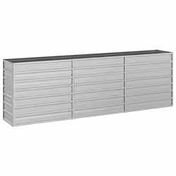 vidaXL Letto Rialzato Giardino 240x40x77 cm in Acciaio Zincato Argento - Vista aggiuntiva 2