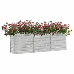 vidaXL Letto Rialzato Giardino 240x40x77 cm in Acciaio Zincato Argento - Vista aggiuntiva 3