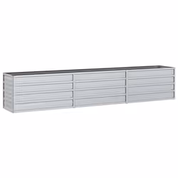 vidaXL Letto Rialzato Giardino 240x40x45 cm in Acciaio Zincato Argento - Vista aggiuntiva 2