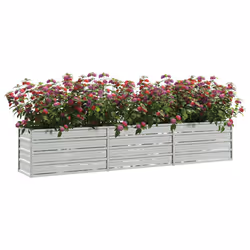 vidaXL Letto Rialzato Giardino 240x40x45 cm in Acciaio Zincato Argento - Vista aggiuntiva 3