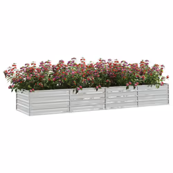 Letto Rialzato Giardino 320x80x45 cm in Acciaio Zincato Argentocod mxl 127807 - Vista aggiuntiva 3