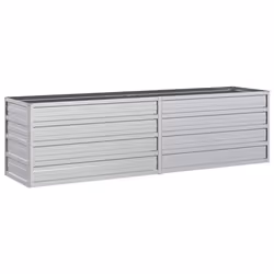 vidaXL Letto Rialzato Giardino 160x40x45 cm in Acciaio Zincato Argento - Vista aggiuntiva 2