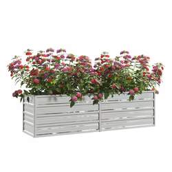 vidaXL Letto Rialzato Giardino 160x40x45 cm in Acciaio Zincato Argento - Vista aggiuntiva 3
