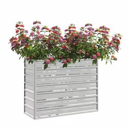 vidaXL Letto Rialzato Giardino 100x40x77 cm in Acciaio Zincato Argento - Vista aggiuntiva 3
