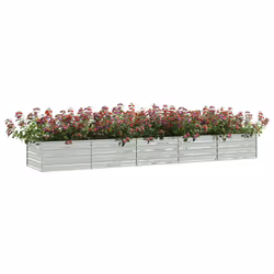 Letto Rialzato Giardino 400x80x45 cm in Acciaio Zincato Argentocod mxl 127775 - Vista aggiuntiva 3
