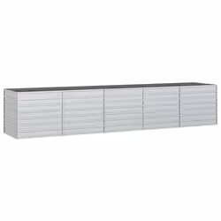 vidaXL Letto Rialzato Giardino 400x80x77 cm in Acciaio Zincato Argento - Vista aggiuntiva 2