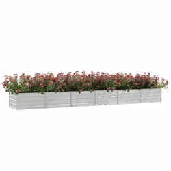 vidaXL Letto Rialzato Giardino 480x80x45 cm in Acciaio Zincato Argento - Vista aggiuntiva 3